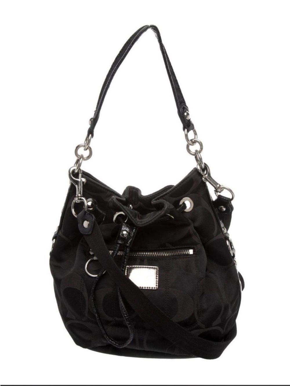 Vintage Y2K Coach Poppy drawstring bag with silver hardware